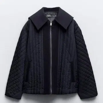 ZARA 대비 퍼프 자켓 네이비 M 사이즈