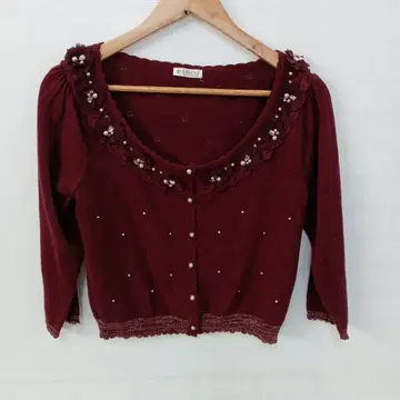 11.21 S366P 엑시즈팜 가디건 크림슨 M