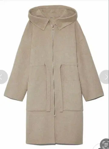 미라 오웬 후드 부착 롱 코트