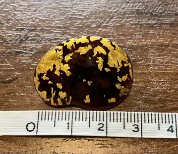 칠보 세공 작가 작품 브로치 브라운 금박