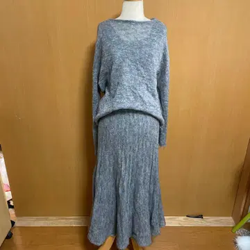 그레이 니트 셋업 스커트