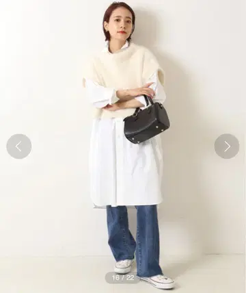 Spick & Span 크롭 퍼 니트 베스트