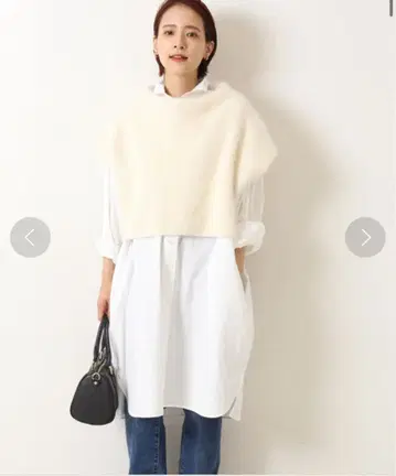 Spick & Span 크롭 퍼 니트 베스트