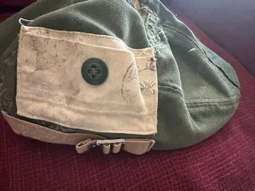 정글 캣 카키 헌팅 캡 데미지 가공