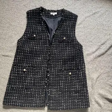 트위드 베스트 블랙
