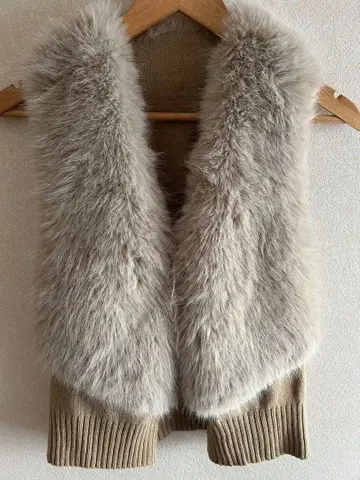 ZAMPA 퍼 니트 베스트 M