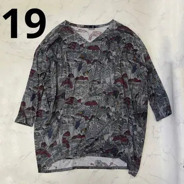 새상품급 아즈노우아즈오오라카 튜닉 19 거리 풍경 코끼리 변형 루즈핏