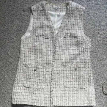 purelost 트위드 베스트 화이트