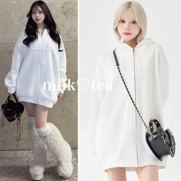 택 포함 새상품 다리치 아플리케 DD 로고 후드티 화이트