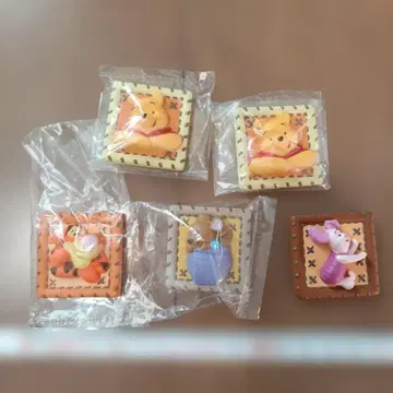 곰돌이 푸 패치워크 마그넷 총 4종 세트 자석 유진 yujin