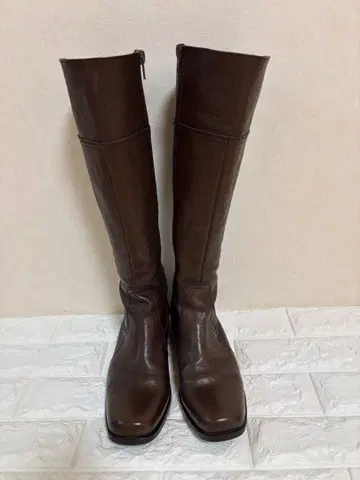 cava cava 브라운 롱 부츠 가죽