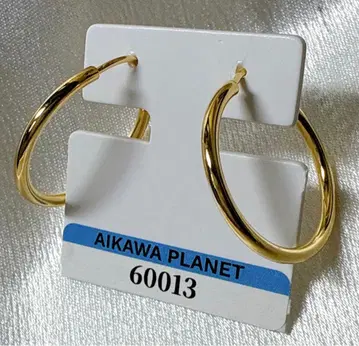 AIKAWA PLANET 실버 925 골드 도금 후프 귀걸이