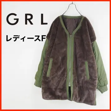 A4299 새상품 GRL*보아 자켓*미들 기장*F*카키/브라운