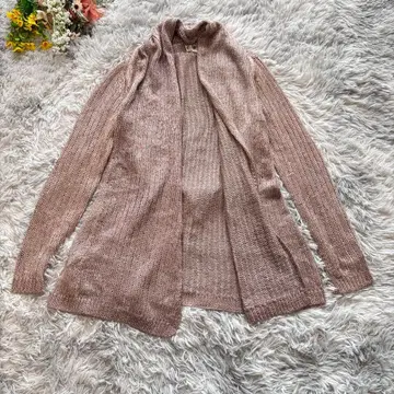 오닐 롱 가디건 [ L ] 더스티 핑크 광택사 가운 겉옷