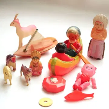 셀룰로이드 완구 세트 아메리칸 원주민 및 부족 타입