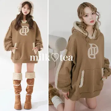 택 포함 새상품 다리치 모카 프리 DD 보아 스웨트 후드티 F