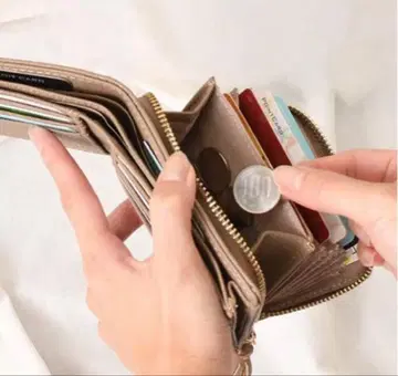 새상품 지갑 카드 수납 동전 지폐 수납 컴팩트 아코디언 주름 스타일리시