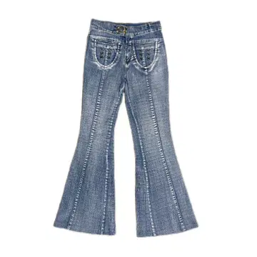 부츠컷 데님 플레어 데님 라이트 블루