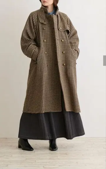 [ 로이스크레용 ] 체크 밀리터리 코트