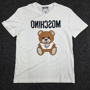 MOSCHINO 티셔츠 곰 베어 자수 화이트 US44