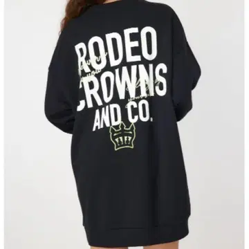 새상품 로데오 RODEO CROWNS 블랙 검정 맨투맨 루즈핏