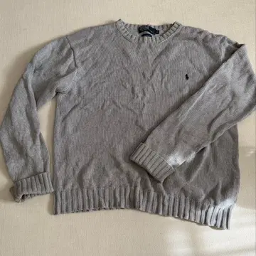 랄프 로렌 코튼 니트 크루넥 스웨터 그레이 구제 의류