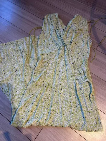 빈티지 플라워 프린트 민소매 원피스