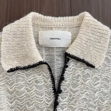 TODAYFUL 메쉬 자카드 니트 셔츠