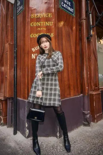 herlipto Pantheon Checked Knit Dress