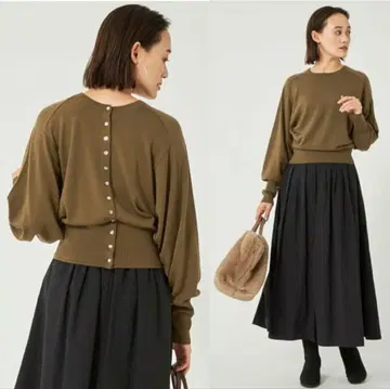 미사용 그린 라벨 릴랙싱 2way 울 니트 풀오버 가디건