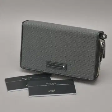 미사용 몽블랑 트래블 오거나이저 장지갑 가죽 그레이