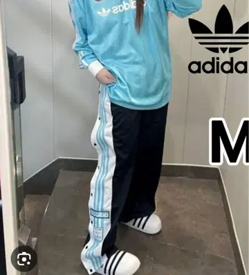 adidas 아디블레이크 스카이블루 스냅 팬츠