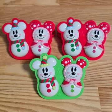 미키 미니 눈사람 클립 3개 세트
