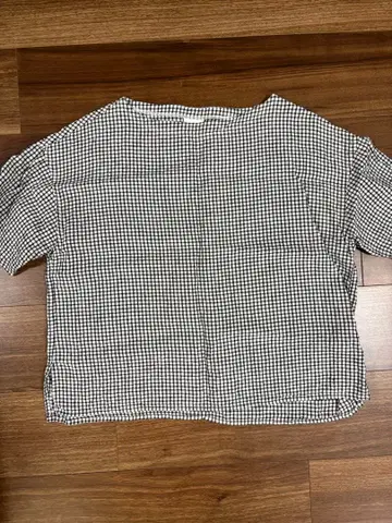 ORCIVAL 깅엄 체크 반팔 린넨 T셔츠