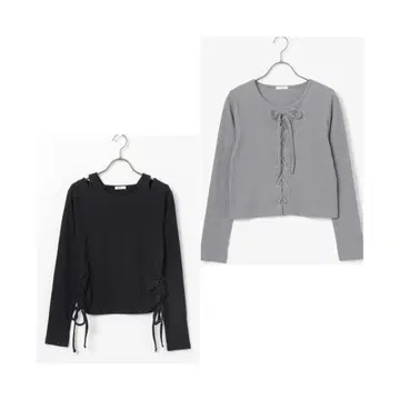 Honeys 2025년 신상 블랙 그레이 긴팔 상의 2세트 S 사이즈