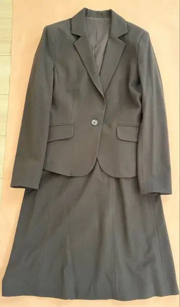 여성용 수트 플레어 스커트 세트 수험 블랙