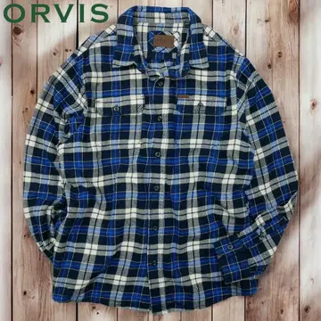 11M423 ORVIS 체크 플란넬 셔츠 헤비 플란넬 셔츠 자켓