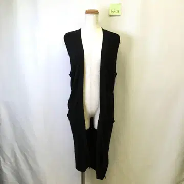 kk28 [ M ] ELLE 레이어드 스타일 리브 니트 슬릿 롱 베스트