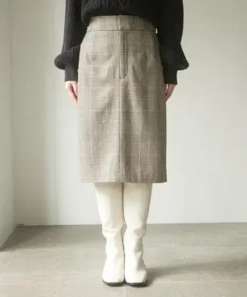 zG660 [ M ] ViS 스커트 글렌체크 I라인 슬릿