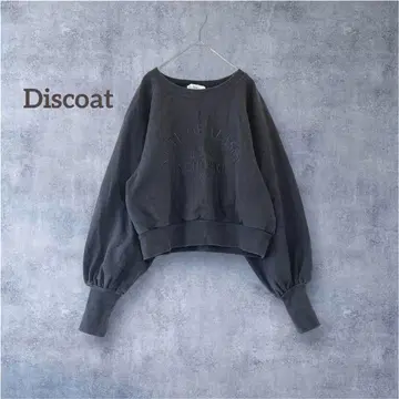 디스코트 자수 칼리지 로고 볼륨 슬리브 맨투맨 트레이닝복