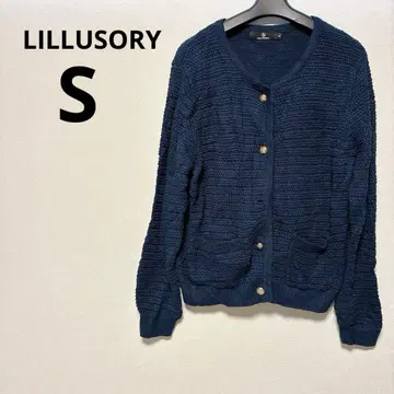 LILLUSORY [ S ] 네이비 가디건 오피스 외출 귀여운