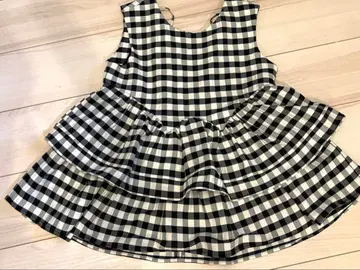 nuans 깅엄 체크 슬리브리스 튜닉