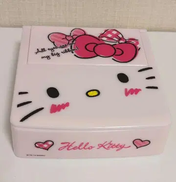 헬로키티 거울 포함 화장품 상자 KT 빅 페이스 브러쉬 파우더