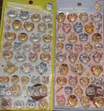 치이카와 (먼작귀) 모자 꽁지 드롭 씰 모두 포즈 방긋 2세트