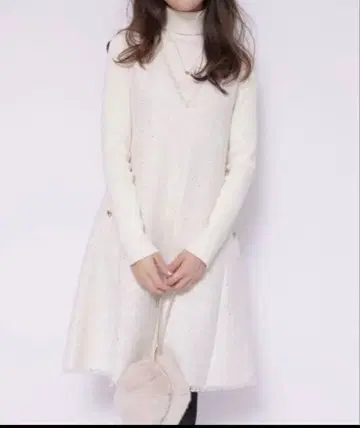 새상품급! 아푸와이저 리셰 플레어 트위드 점프 스커트 화이트 사이즈 1