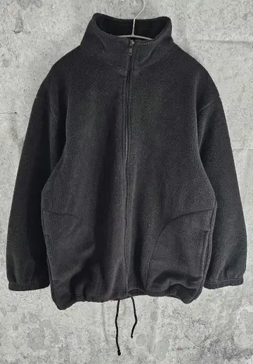 USA 90s 종이 택 블랙 플리스 자켓 풀 집업 드로 코드