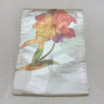 기모노 오비 5 나고야 오비 꽃 실버 자수