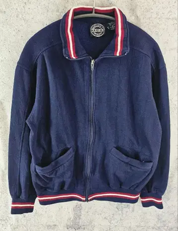 점퍼 네이비 블루종 짧은 기장 박스 실루엣 얇은 소재 속기모