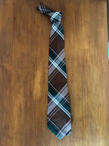 GARRICK ANDERSON 미국 체크 넥타이 실크