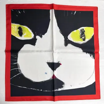 [ 미사용 ] 맨해트너즈 실크 스카프 [ 매버릭 곰 ]